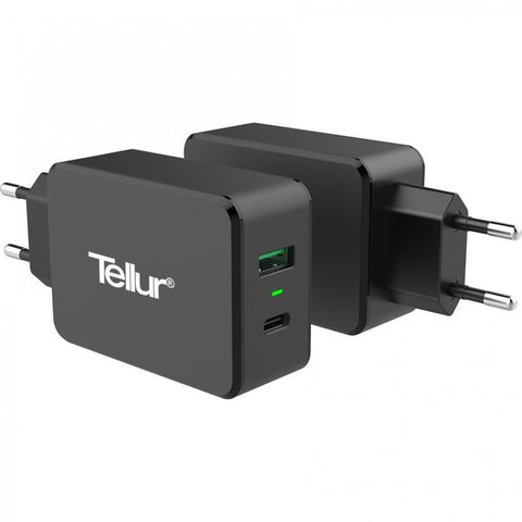 Home Charger TELLUR QC 3.0, Black + Cover Silicon Samsung S7 Clear